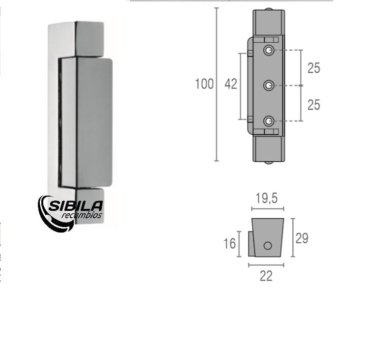 Bisagra G625 cromado