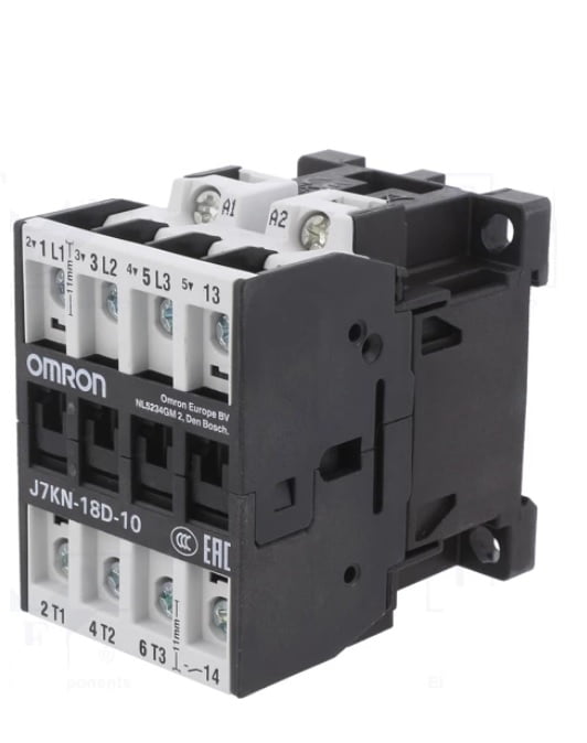 Contactor eléctrico 230V 32A con contactos 3NO y 1NO para maquinaria industrial y hostelería