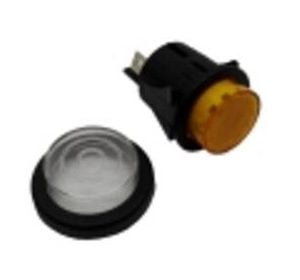 Pulsador Ambar Ø25mm Linea Blanca