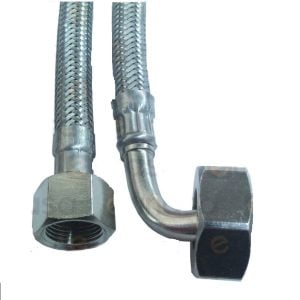 Manguera Flexible Inox 1.5m Acodada 3/8x3/4