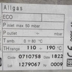 Válvula de gas MINISIT 710 para freidora profesional con regulación de temperatura de 110 a 190 °C