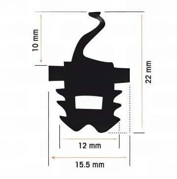 Burlete Puerta Horno 15.5x22mm(1 metro) Dobra