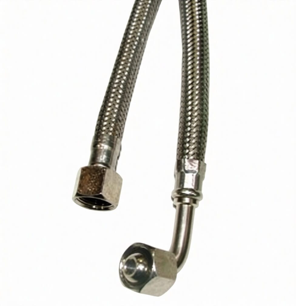 Manguera Flexible Inox 2.5m Acodada 3/8x3/8