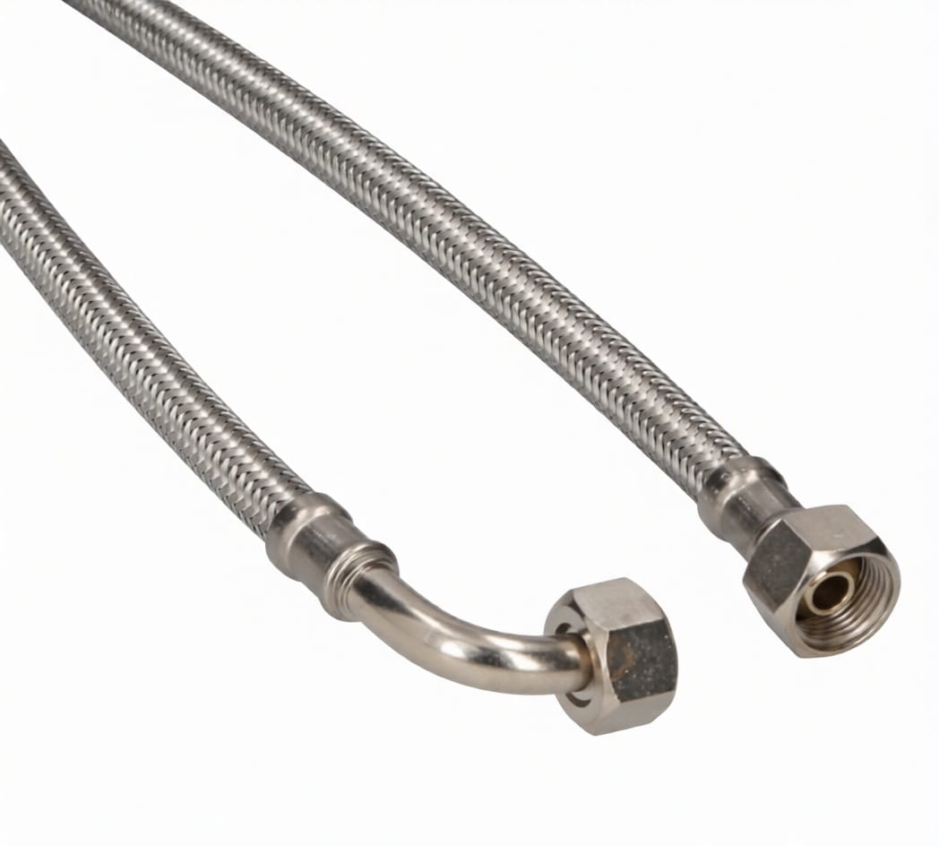 Manguera Flexible Inox 1.5m Codo 3/8x3/8 H-H