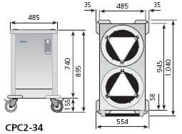Carro caliente dispensador de platos- CPC2-34