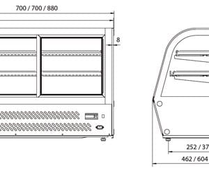 Vitrinas expositoras de sobremesa160 litros VECS-160
