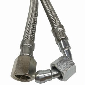 Manguera Flexible Inox 1/4" H – 3/8" H 90° 750 mm