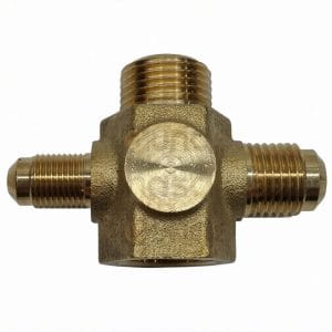 Racor 2 Vías 3/8" M x 3/8" H – 1/8" SAE M x 1/4" SAE M